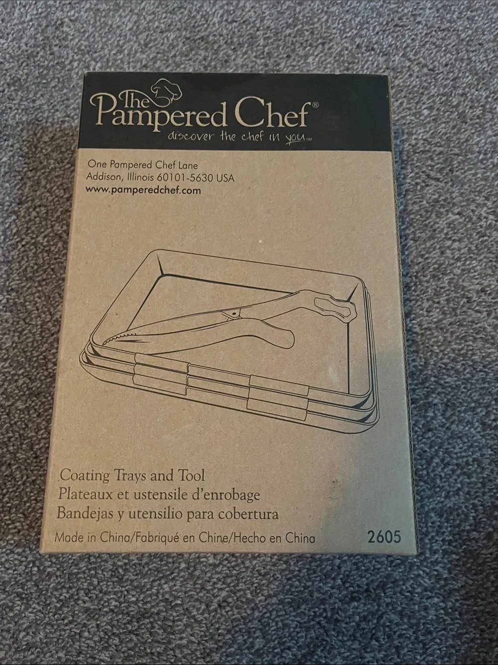 The Pampered Chef White Coating Trays with Tool Set